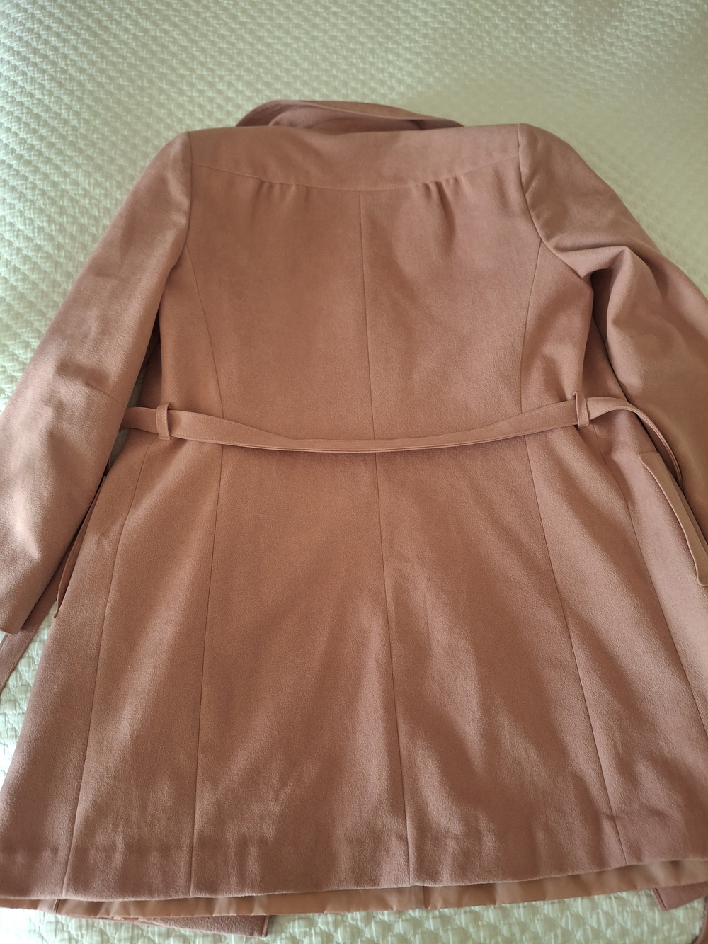 Women's Belted Dusty Rose Coat
